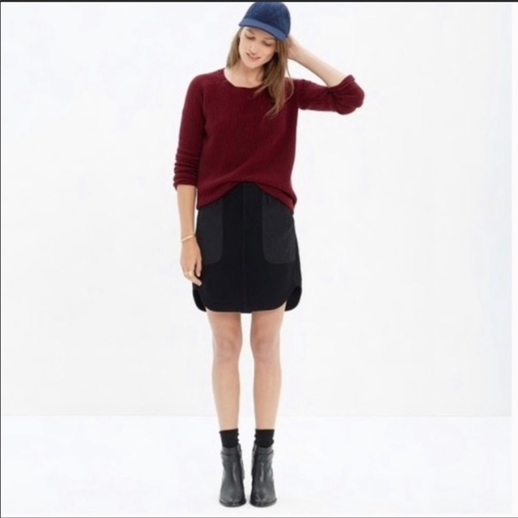 Madewell Black Wool Skirt with quilted patch pockets - Picture 3 of 8